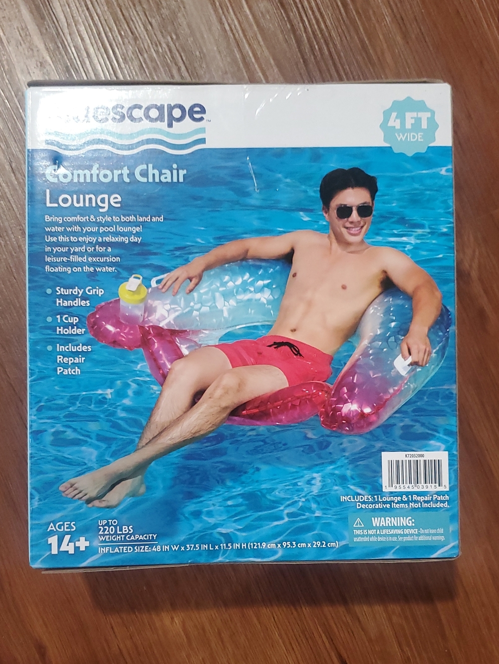 Red, White, Blue Inflatable Comfort Chair Lounge - Men Swim
